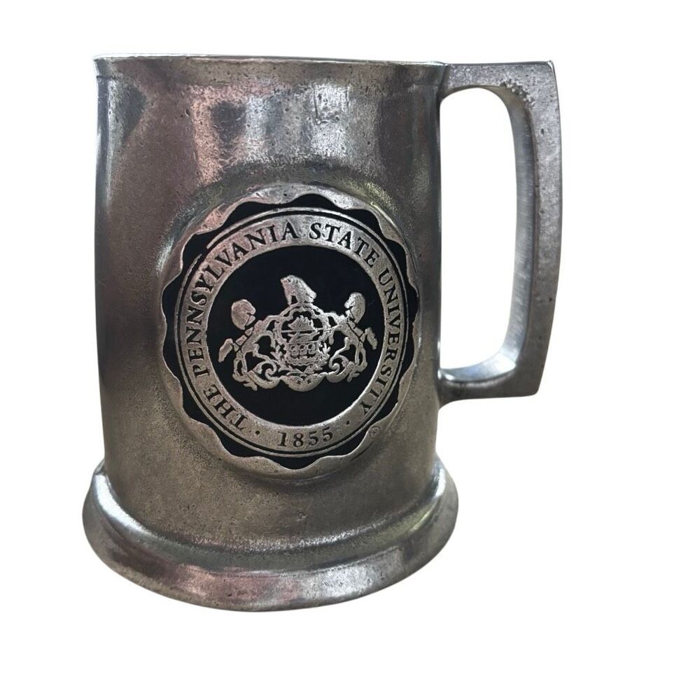 Penn State University Pewter Beer Stein Tankard Mug Metal Seal 1855 - 4 5/8"